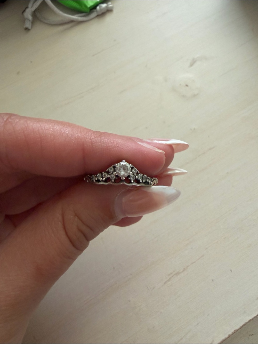 Pandora Silver-Tone Cubic Zirconia Tiara Ring - Women's Jewelry
